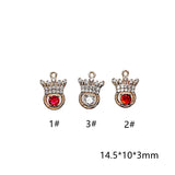 KC Rhinestone Eardrop Crystal Crown Charms Necklace Earring Accessories