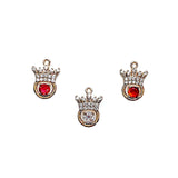 KC Rhinestone Eardrop Crystal Crown Charms Necklace Earring Accessories