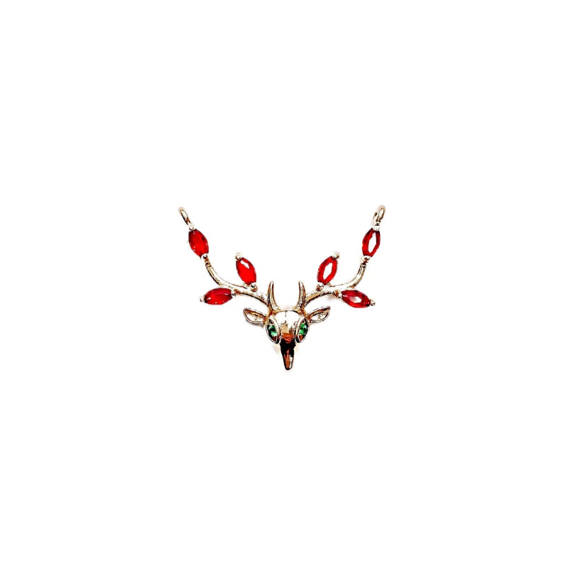 Crystal Deer Pendant Charms Necklace Earring DIY Kit