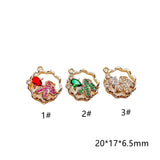 6pcs Crystal Goldfish Pendant Charms Necklace Earring DIY Material