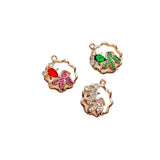 6pcs Crystal Goldfish Pendant Charms Necklace Earring DIY Material