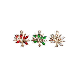 Crystal Tree Pendant Charms Necklace Earring DIY Material