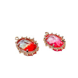 Oval Crystal Charms Necklace Earring Accessories DIY Material
