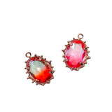 Oval Crystal Charms Necklace Earring Accessories DIY Material