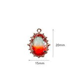Oval Crystal Charms Necklace Earring Accessories DIY Material