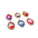 Oval Crystal Charms Necklace Earring Accessories DIY Material