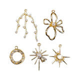 6pcs Pearl Eardrop Metal Pendant DIY Jewelry Making