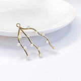 6pcs Pearl Eardrop Metal Pendant DIY Jewelry Making