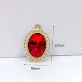 KC Oval Rhinestone Eardrop Crystal Pendant Necklace Earring