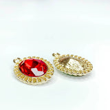 KC Oval Rhinestone Eardrop Crystal Pendant Necklace Earring