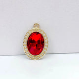 KC Oval Rhinestone Eardrop Crystal Pendant Necklace Earring