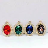 KC Oval Rhinestone Eardrop Crystal Pendant Necklace Earring