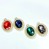 KC Oval Rhinestone Eardrop Crystal Pendant Necklace Earring