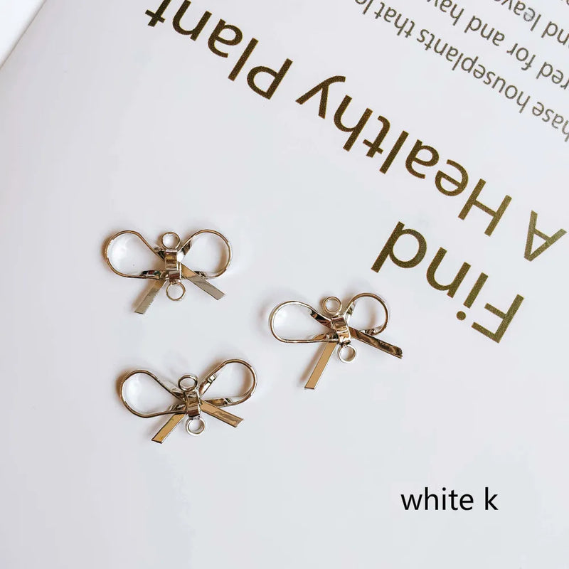 KC Plated Bow-knot Earring Components Necklace Charms