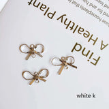 KC Plated Bow-knot Earring Components Necklace Charms