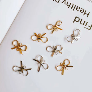 KC Plated Bow-knot Earring Components Necklace Charms