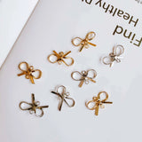 KC Plated Bow-knot Earring Components Necklace Charms