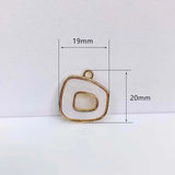 KC Resin Acrylic Metal Eardrop Charms Jewelry Diy Material 6pcs