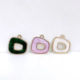 KC Resin Acrylic Metal Eardrop Charms Jewelry Diy Material 6pcs