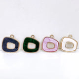 KC Resin Acrylic Metal Eardrop Charms Jewelry Diy Material 6pcs