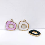 KC Resin Acrylic Metal Eardrop Charms Jewelry Diy Material 6pcs