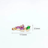 KC Rhinestone Eardrop Crystal Flower Pendant Charms Necklace Earring Accessories