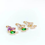 KC Rhinestone Eardrop Crystal Flower Pendant Charms Necklace Earring Accessories
