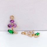 KC Rhinestone Eardrop Crystal Flower Pendant Charms Necklace Earring Accessories