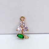 KC Rhinestone Eardrop Crystal Flower Pendant Charms Necklace Earring Accessories