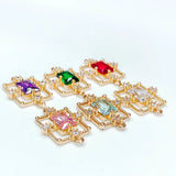 Crystal Rectangle Pendant Charms Necklace Earring Accessories