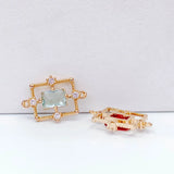Crystal Rectangle Pendant Charms Necklace Earring Accessories