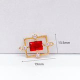 Crystal Rectangle Pendant Charms Necklace Earring Accessories