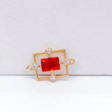 Crystal Rectangle Pendant Charms Necklace Earring Accessories