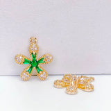 Rhine Flower Eardrop Crystal Pendant Charms Jewelry DIY Material 4pcs