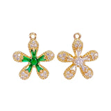 Rhine Flower Eardrop Crystal Pendant Charms Jewelry DIY Material 4pcs