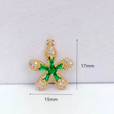 Rhine Flower Eardrop Crystal Pendant Charms Jewelry DIY Material 4pcs