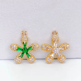 Rhine Flower Eardrop Crystal Pendant Charms Jewelry DIY Material 4pcs