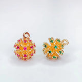 KC Rhinestone Round Beads Eardrop Crystal Pendant Charms Necklace Earring Access
