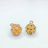 KC Rhinestone Round Beads Eardrop Crystal Pendant Charms Necklace Earring Access