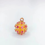KC Rhinestone Round Beads Eardrop Crystal Pendant Charms Necklace Earring Access