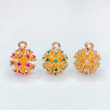 KC Rhinestone Round Beads Eardrop Crystal Pendant Charms Necklace Earring Access