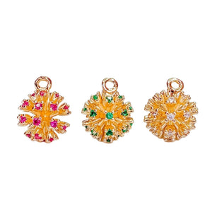 KC Rhinestone Round Beads Eardrop Crystal Pendant Charms Necklace Earring Access