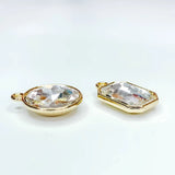 KC Rhinestone Eardrop Crystal Pendant Charms 8pcs