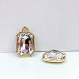 KC Rhinestone Eardrop Crystal Pendant Charms 8pcs