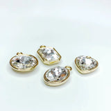 KC Rhinestone Eardrop Crystal Pendant Charms 8pcs