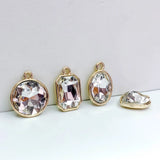 KC Rhinestone Eardrop Crystal Pendant Charms 8pcs