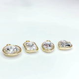 KC Rhinestone Eardrop Crystal Pendant Charms 8pcs