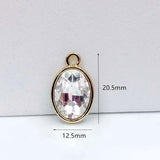 KC Rhinestone Eardrop Crystal Pendant Charms 8pcs
