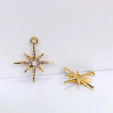 KC Plated Moon Rhinestone Eardrop Charms Jewelry DIY
