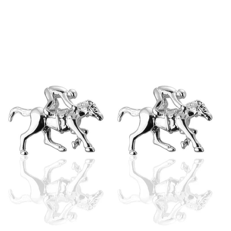 Riding Horse Cuff Links for Men in Brass Material